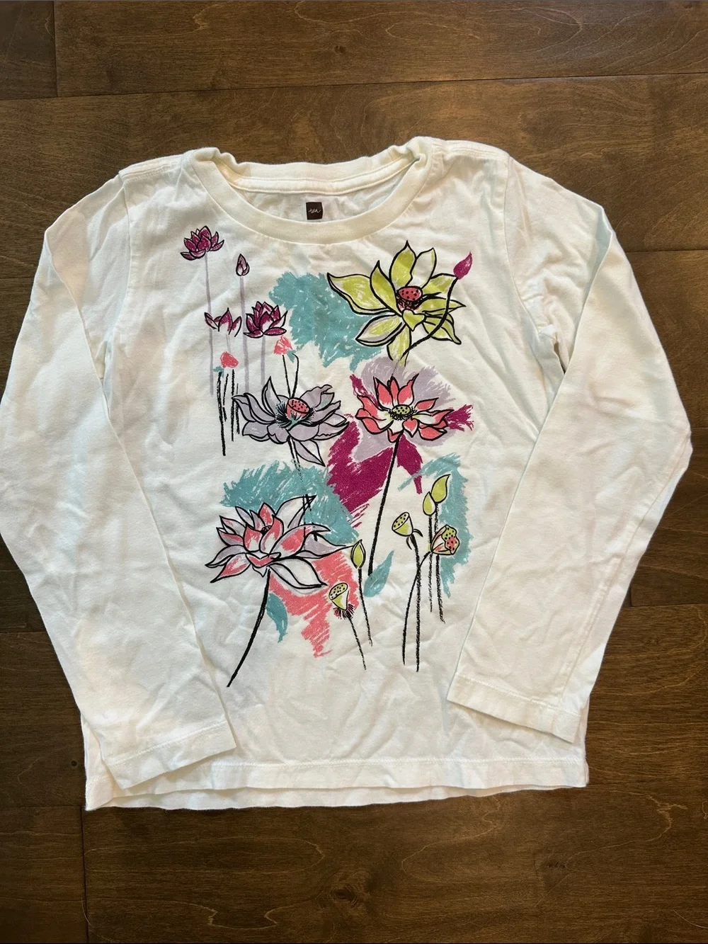 Tea Collection Flower Graphic Tee, Size 7.